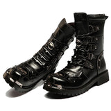 Funki Buys | Boots | Men's Genuine Leather Motorcycle Boots | Mid-Calf