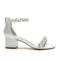 Funki Buys | Shoes | Women's Low Block Heel Wedding Sandal | Satin