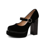Funki Buys | Shoes | Women's Luxury Velour Mary Jane Pumps | Super High