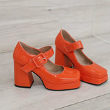 Funki Buys | Shoes | Women's Patent Mary Janes | Chunky Gothic Shoes