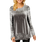 Funki Buys | Shirts | Women's Long Sleeve Sequin Evening Shirt | Tunic