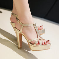 Funki Buys | Shoes | Women's Gold Silver Platform High Heel Sandals