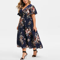 Funki Buys | Dresses | Women's Plus Size Floral Chiffon Flower Dress