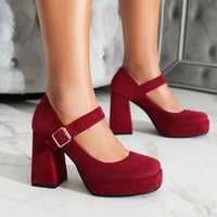 Funki Buys | Shoes | Women's Faux Suede Mary Jane Platforms