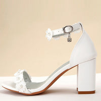 Funki Buys | Shoes | Women's Flower Wedding Sandals | Block Heels