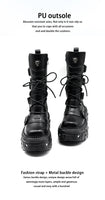 Funki Buys | Boots | Women's Punk Style Lace-up Platform Boot