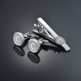 Funki Buys | Cufflinks | Men's Letter A-Z Cufflinks Tie Clip Set