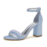 Funki Buys | Shoes | Women's Bridal Prom Sandals | Satin Pearl