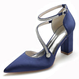 Funki Buys | Shoes | Women's Satin Beaded Bride Shoes | Pointed Toe