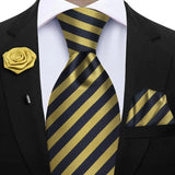 Funki Buys | Neckties | Mens 3Pcs Tie Set Tie Hanky Corsage