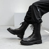 Funki Buys | Boots | Men's Lace Up Mid-Calf Biker Boots