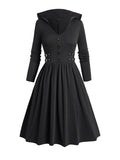 Funki Buys | Dresses | Women's Dark Gothic Hooded Dress | Medieval