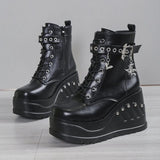 Funki Buys | Boots | Women's Punk Goth Platform Wedge Boots | Creepers