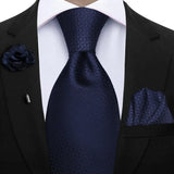 Funki Buys | Neckties | Mens 3Pcs Tie Set Tie Hanky Corsage