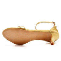 Funki Buys | Shoes | Women's Gold Rhinestone Low Wedding Prom Sandals