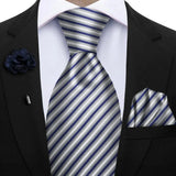 Funki Buys | Neckties | Mens 3Pcs Tie Set Tie Hanky Corsage