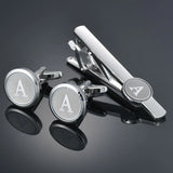 Funki Buys | Cufflinks | Men's Letter A-Z Cufflinks Tie Clip Set