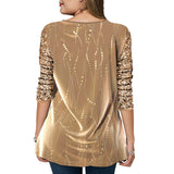 Funki Buys | Shirts | Women's Long Sleeve Sequin Evening Shirt | Tunic