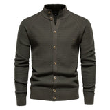 Funki Buys | Sweaters | Men's Mock Neck Buttoned Knitted Cardigans