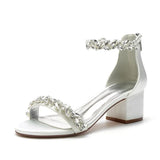 Funki Buys | Shoes | Women's Low Block Heel Wedding Sandals