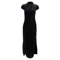 Funki Buys | Dresses | Women's Long Gothic Velvet Spilt Dress