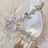 Funki Buys | Shoes | Women's Crystal Satin Bridal Wedding Sandals |