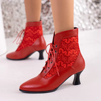 Funki Buys | Boots | Women's Kitten Heel Victorian Granny Boot