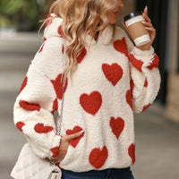 Funki Buys | Sweaters | Women's Hooded Love Print Winter Pullover
