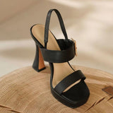 Funki Buys | Shoes | Women's Genuine Leather High Heeled Chunky Sandal