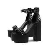 Funki Buys | Shoes | Women's Goth Rivet Dress Platform Sandal