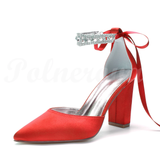 Funki Buys | Shoes | Women's Satin Crystal Strap Wedding Shoe