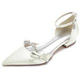 Funki Buys | Shoes | Women's Satin Rhinestones Wedding Flats