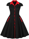 Funki Buys | Dresses | Women's Vintage Retro Swing Dress | Rockabilly