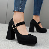 Funki Buys | Shoes | Women's Faux Suede Mary Jane Platforms