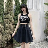 Funki Buys | Skirts | Women's Gothic Punk Retro Skirt | Pleated Mini