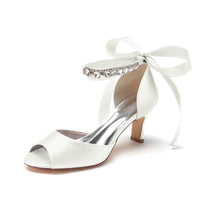 Funki Buys | Shoes | Women's Satin Tie Low Heel Wedding Shoe