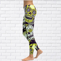 Funki Buys | Pants | Women's Yoga Pants | Skull Print Fitness Leggings