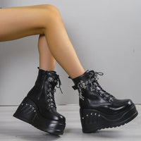 Funki Buys | Boots | Women's Punk Goth Platform Wedge Boots | Creepers