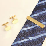 Funki Buys | Cufflinks | Men's Square Round Cufflinks Tie Clips Set