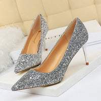 Funki Buys | Shoes | Women's High Heels Glitter Pumps | Wedding Bridal