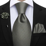 Funki Buys | Neckties | Mens 3Pcs Tie Set Tie Hanky Corsage