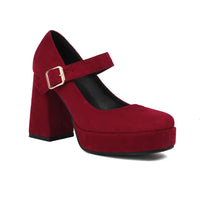 Funki Buys | Shoes | Women's Faux Suede Mary Jane Platforms