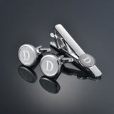 Funki Buys | Cufflinks | Men's Letter A-Z Cufflinks Tie Clip Set