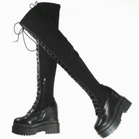 Funki Buys | Boots | Women's Genuine Leather Over the Knee Wedges Boots