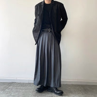 Funki Buys | Skirts | Men's Japanese High Waist Long Pleat Skirt