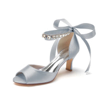 Funki Buys | Shoes | Women's Satin Ribbon Low Heel Wedding Shoes