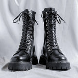 Funki Buys | Boots | Men's Cargo Boots | Platform High Top Biker Boots