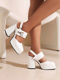 Funki Buys | Shoes | Women's Shiny Buckle Platform Mary Janes | Heels