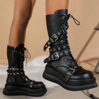 Funki Buys | Boots | Women's Gothic Mid-Calf Platform Boots | Wedges