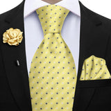 Funki Buys | Neckties | Mens 3Pcs Tie Set Tie Hanky Corsage